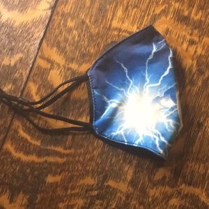 Blue , white, and black anime mask